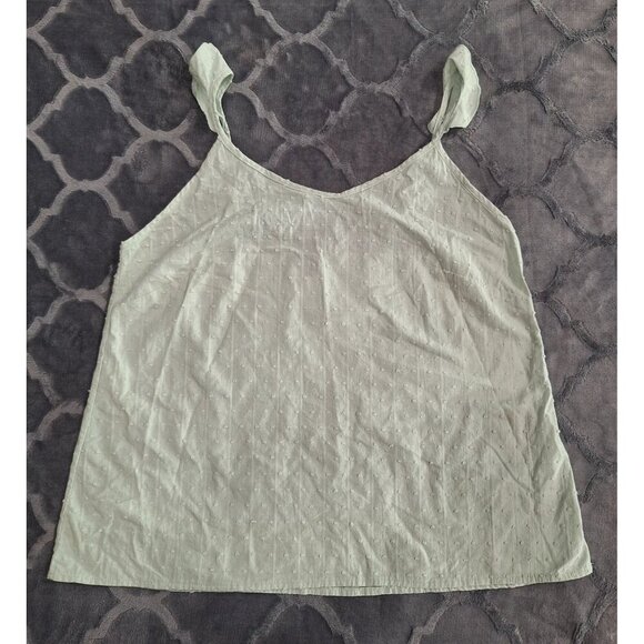 Icollection Mint Green Swiss Dot 100% Cotton Cami Top/Sz. L - Picture 1 of 4